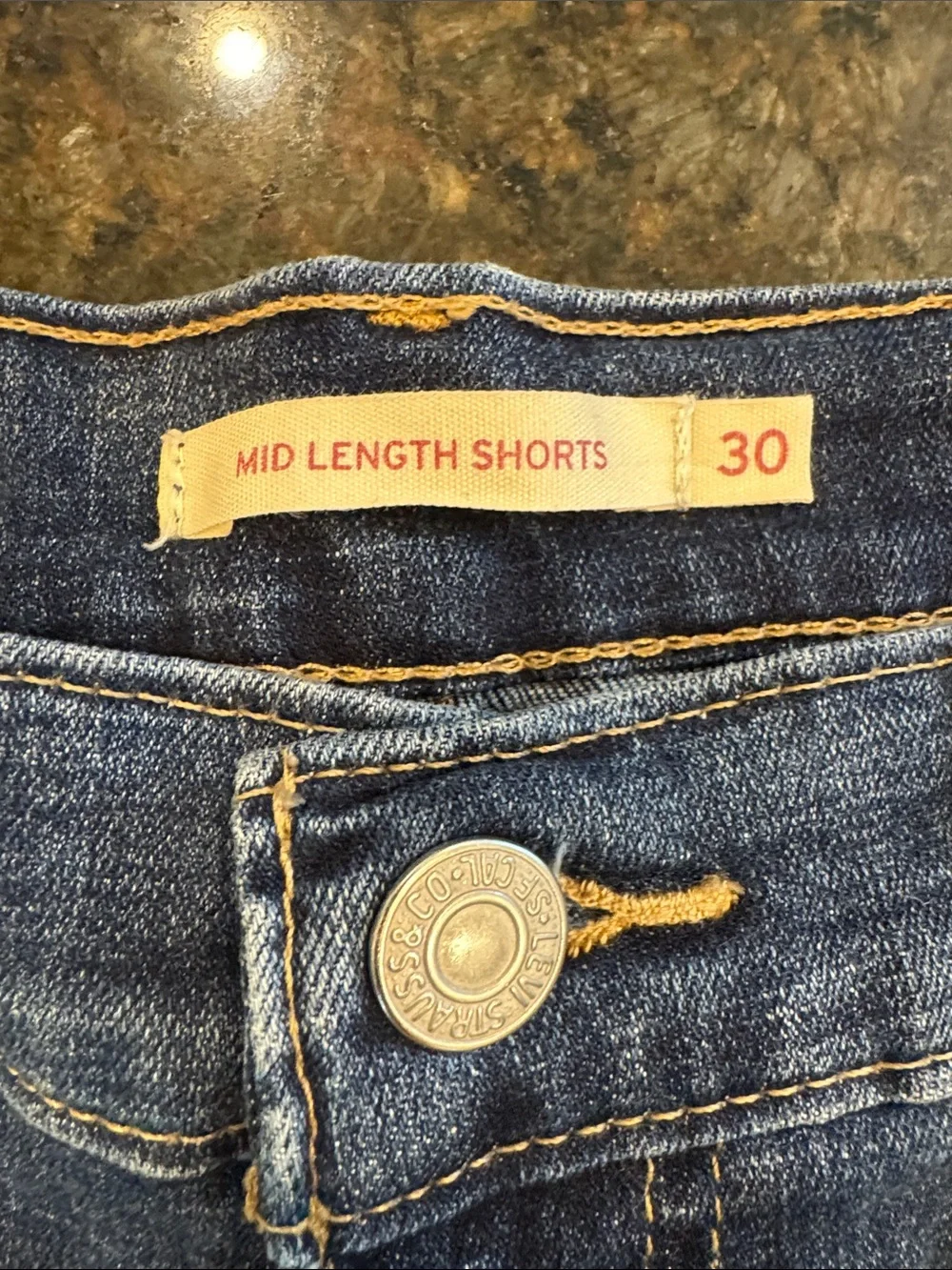 Levi's Dark Blue Denim Rolled-Hem Women's Shorts